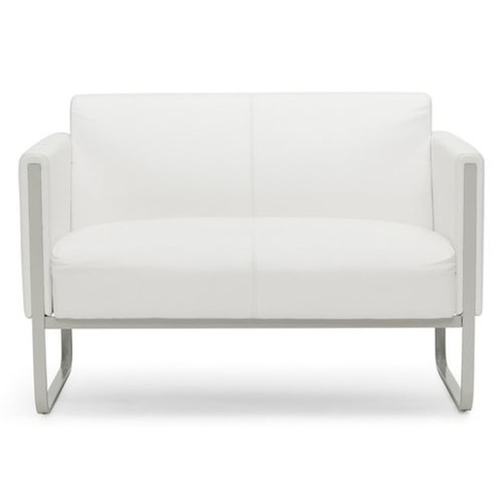 hjh OFFICE Loungesofa ARUBA Gestell lichtgrau Kunstleder, 2-Sitzer, weiss