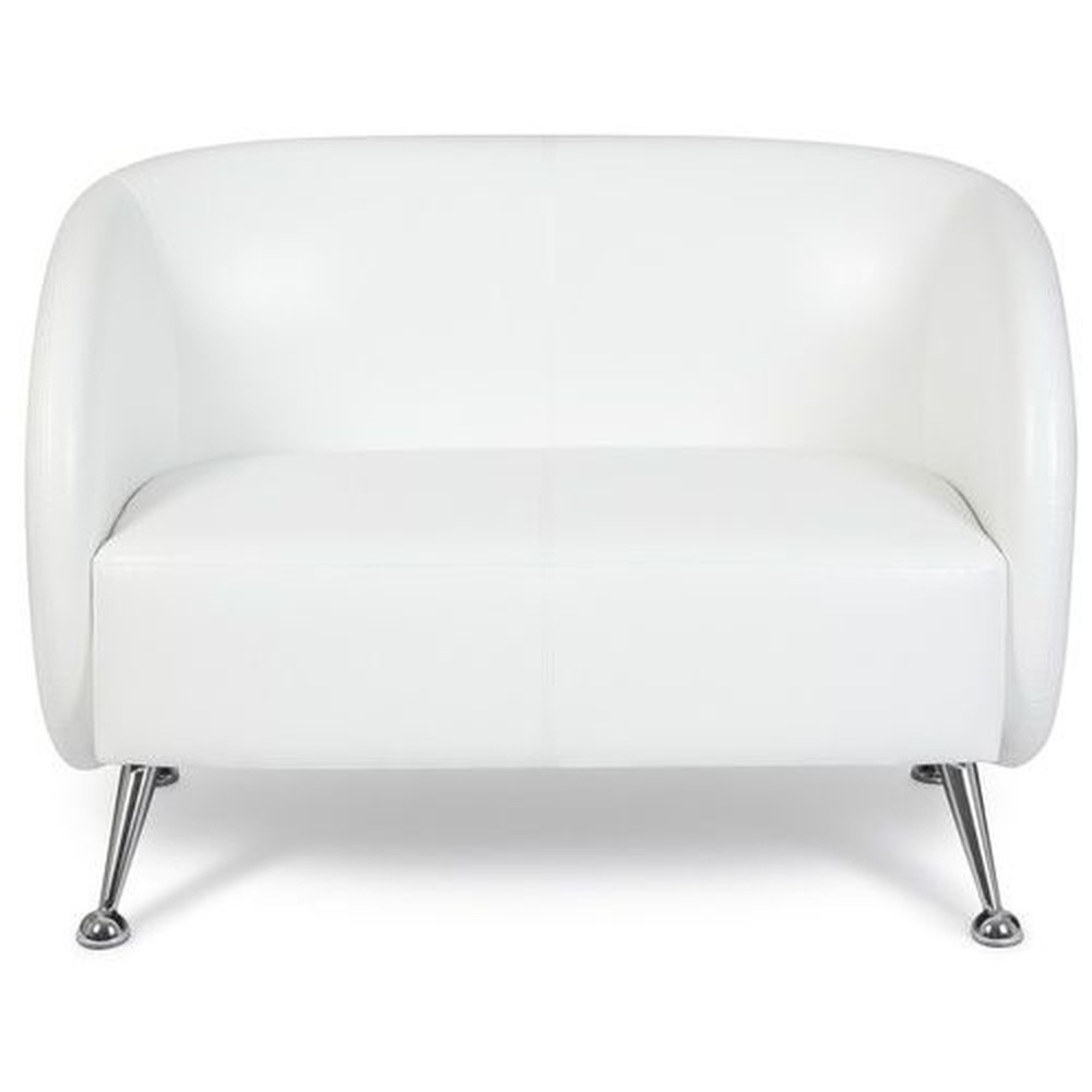 hjh OFFICE Loungesofa / Club Sofa ST. LUCIA Kunstleder, 2-Sitzer, weiss
