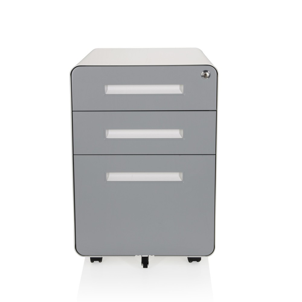 hjh OFFICE Rollcontainer COLOR PLUS I Metall, weiss / grau