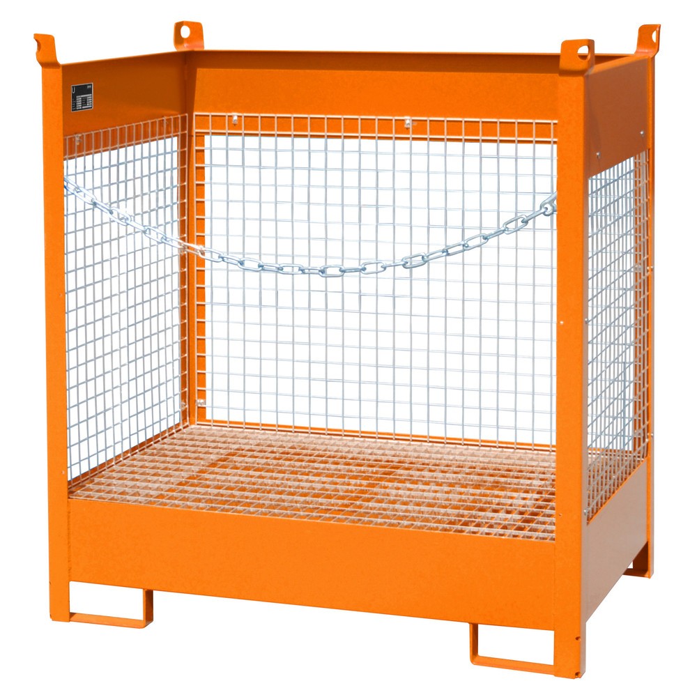 Bauer® Auffangwanne aus Stahl, stapelbare Fass-Palette FSP-2 D, lackiert, Gelborange