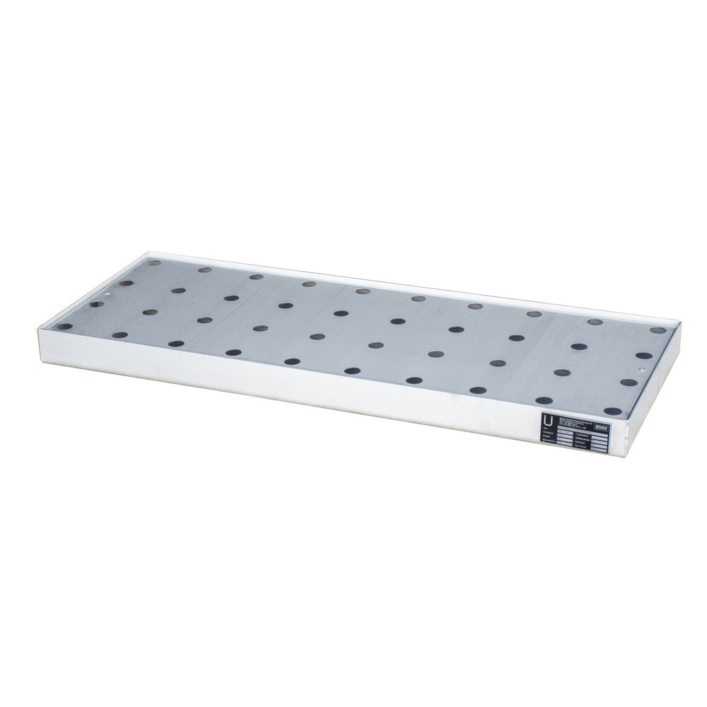 Bauer® Auffangwanne aus Edelstahl für Kleingebinde KGW/M, mit Lochplatte 1 V4A, Auffangvolumen 11 l