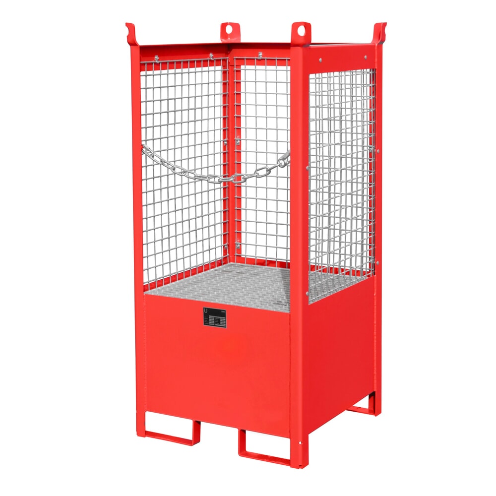 Bauer® Auffangwanne aus Stahl, stapelbare Fass-Palette FSP-1 D, lackiert, Feuerrot