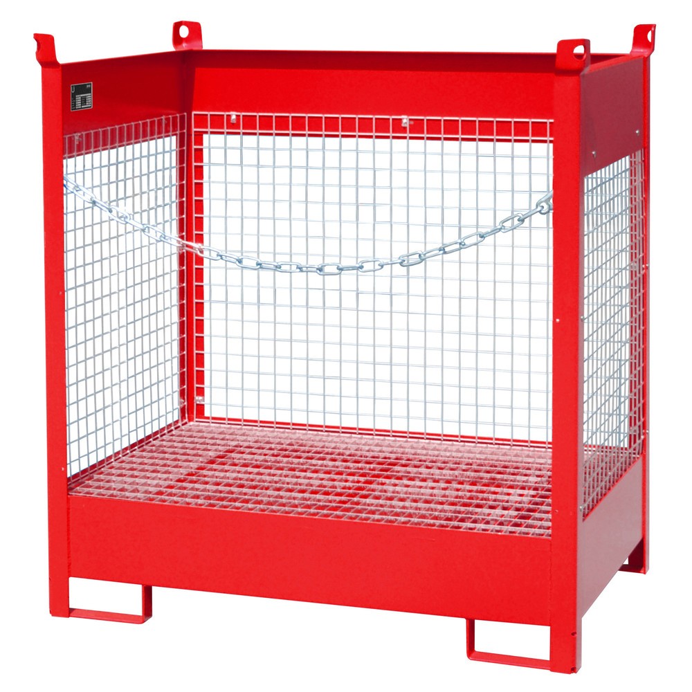 Bauer® Auffangwanne aus Stahl, stapelbare Fass-Palette FSP-2 D, lackiert, Feuerrot