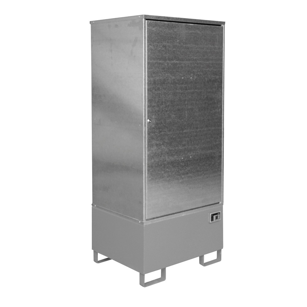 Bauer® Umweltschrank mit StawaR-Bodenwanne GS-1, für 1 x 200-Liter-Fass, lackiert, Mausgrau