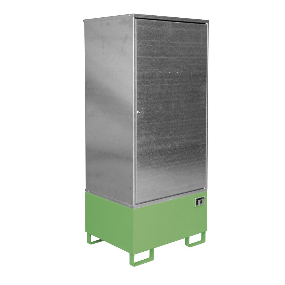 Bauer® Umweltschrank mit StawaR-Bodenwanne GS-1, für 1 x 200-Liter-Fass, lackiert, Resedagrün