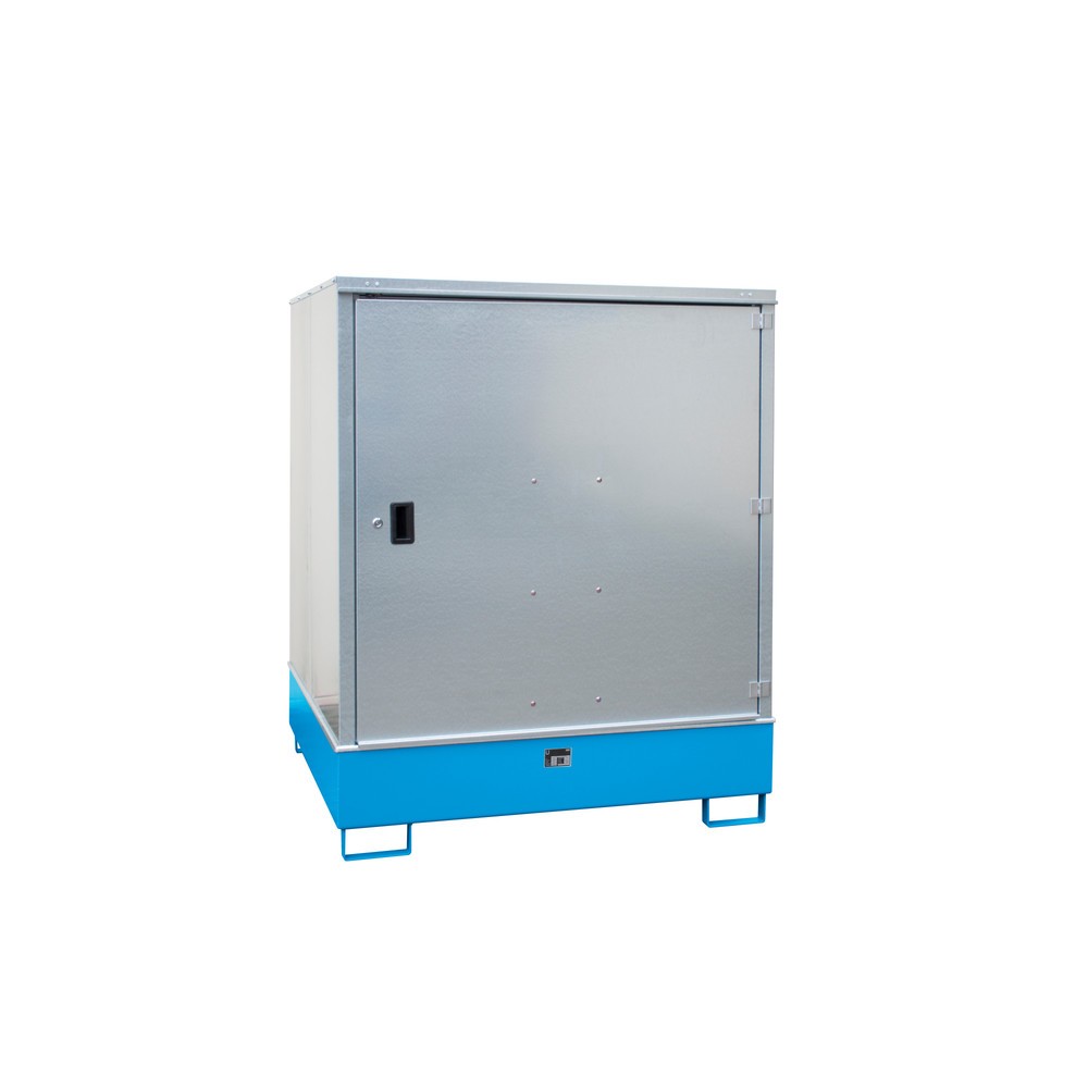 Bauer® Umweltschrank mit StawaR-Bodenwanne GS-3, für 4 x 200-Liter-Fass, lackiert, Lichtblau