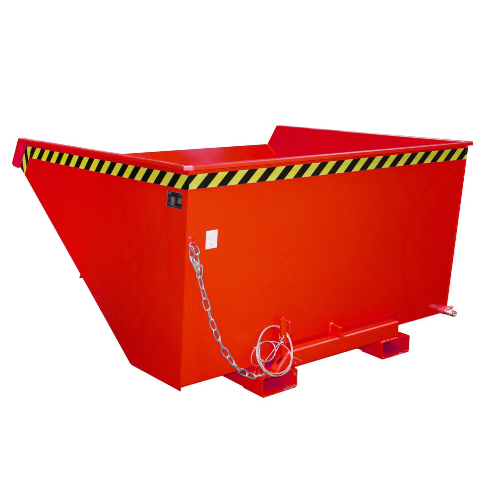 Bauer® Mini-Spänebehälter mit Abrollmechanik, niedrige Bauhöhe, lackiert, Volumen 1,7 m³, RAL 3000 feuerrot