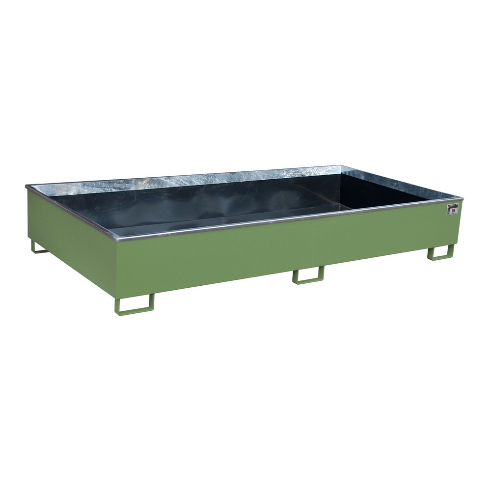 Bauer® Regal-Auffangwanne aus Stahl mit PE-Einsatz RW 2700-3 PE, lackiert, Resedagrün