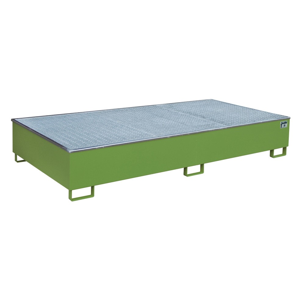 Bauer® Regal-Auffangwanne aus Stahl mit PE-Einsatz RW-GR 2700-3 PE, lackiert, Resedagrün