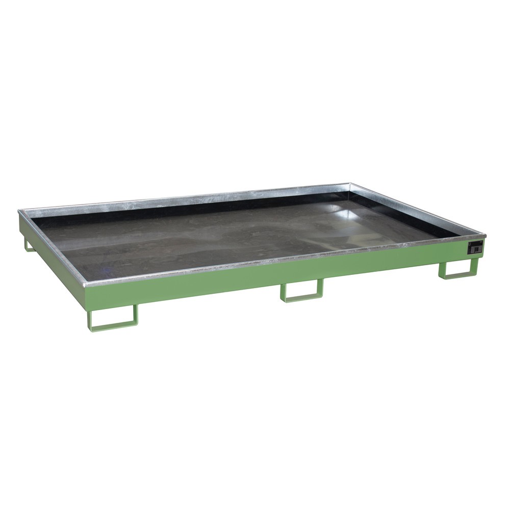 Bauer® Regal-Auffangwanne aus Stahl mit PE-Einsatz RW 2200-1 PE, lackiert, Resedagrün