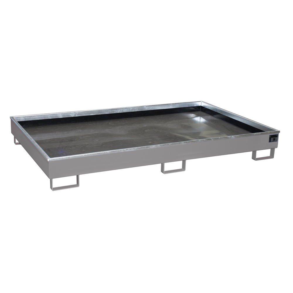 Bauer® Regal-Auffangwanne aus Stahl mit PE-Einsatz RW 2200-2 PE, lackiert, Mausgrau