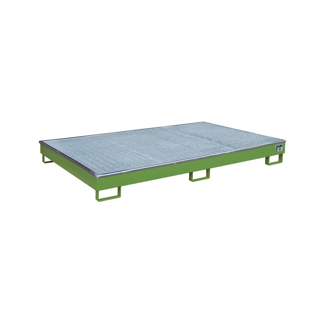 Bauer® Regal-Auffangwanne aus Stahl mit PE-Einsatz RW-GR 2200-1 PE, lackiert, Resedagrün