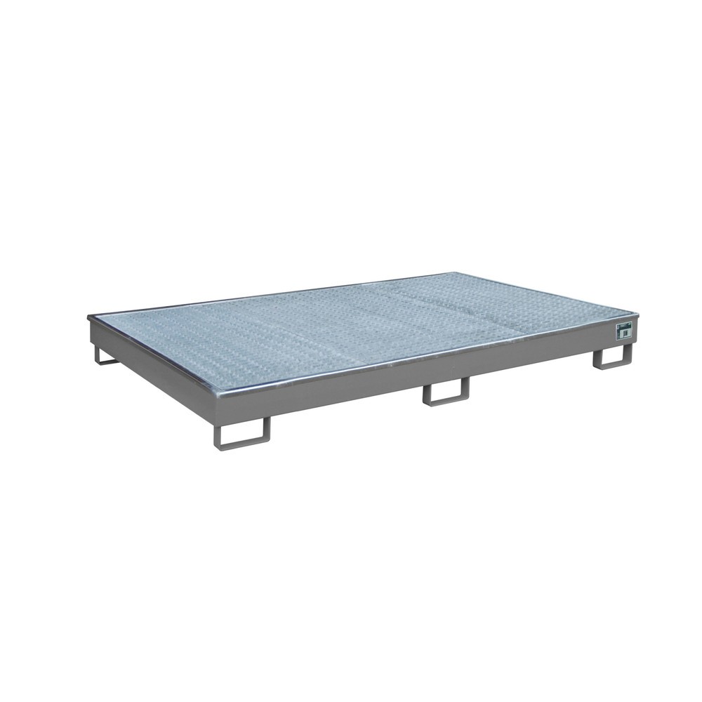 Bauer® Regal-Auffangwanne aus Stahl mit PE-Einsatz RW-GR 2200-1 PE, lackiert, Mausgrau