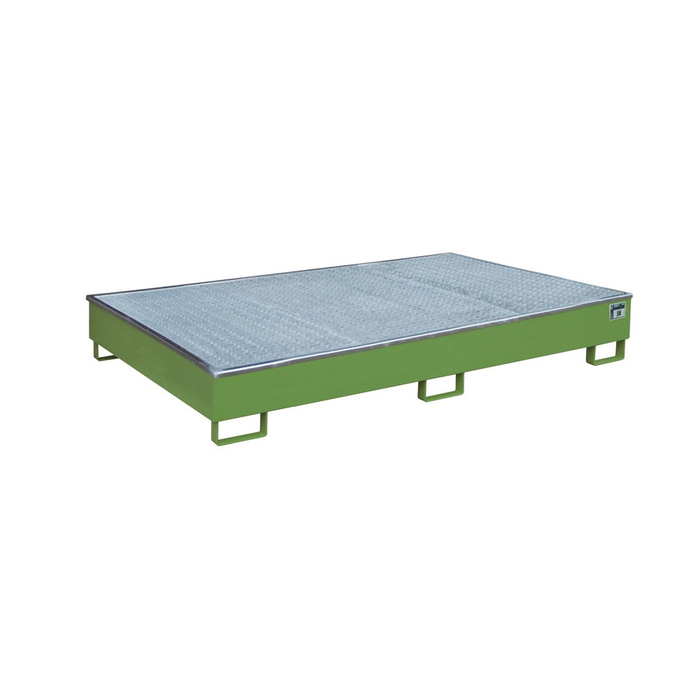 Bauer® Regal-Auffangwanne aus Stahl mit PE-Einsatz RW-GR 2200-2 PE, lackiert, Resedagrün