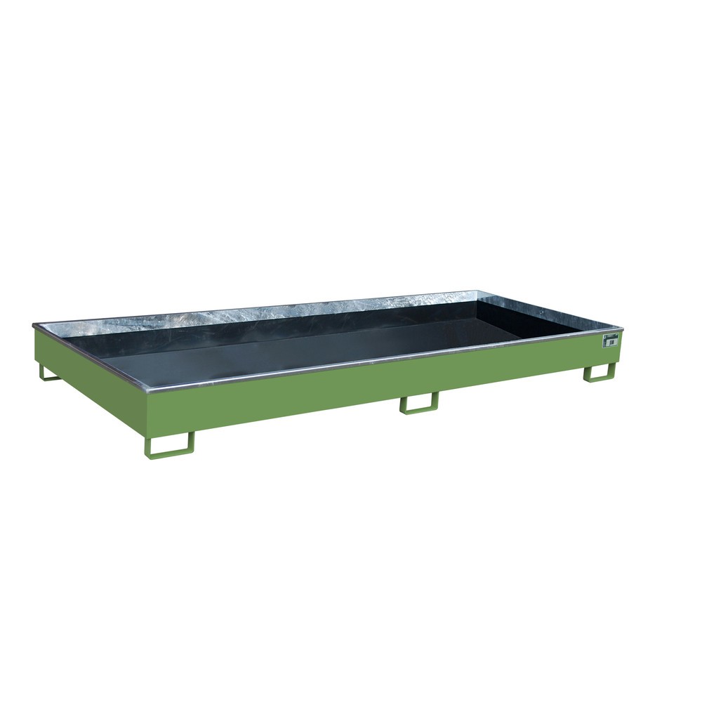Bauer® Regal-Auffangwanne aus Stahl mit PE-Einsatz RW 3300-2 PE, lackiert, Resedagrün