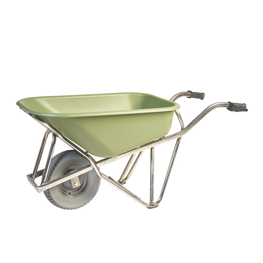 Matador Profi-Schubkarre aus Aluminium (ergonomisch), Breiter pannensicherer Reifen