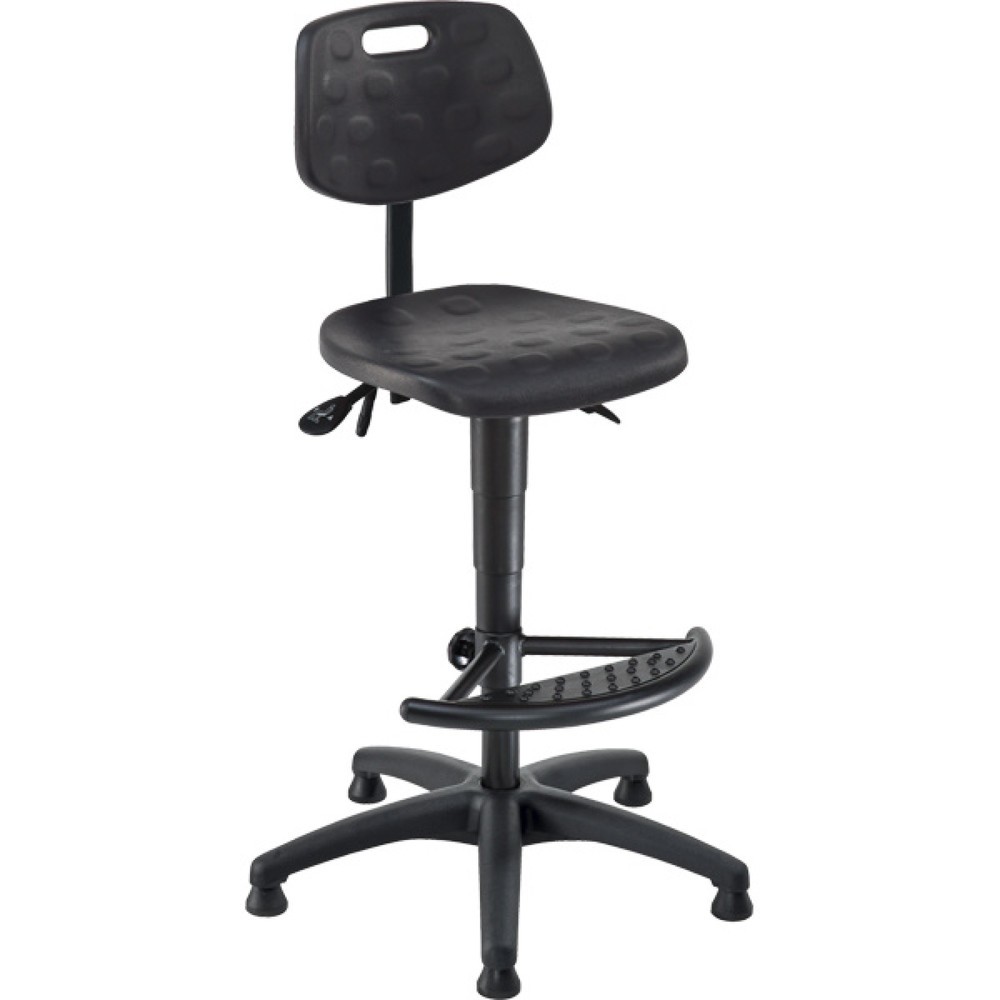 meychair Arbeitsdrehstuhl Ability Polyurethan, Sitzhöhe 585-835 mm, Kunststoffbasis, Bodengleiter, Fussstütze