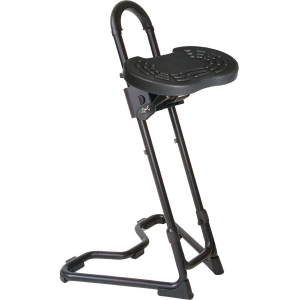 meychair Stehhilfe mit Rollen, neigbarer PU-Sitz, Sitzhöhe 610-860 mm, Bodengleiter, Standfuß