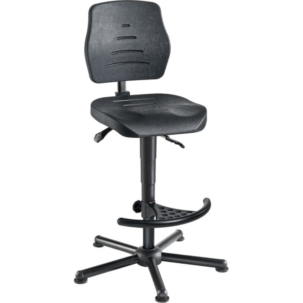 meychair Arbeitsdrehstuhl Workster Komplex XXL, bis 150 kg belastbar, Stahlbasis, Bodengleiter, Fussstütze