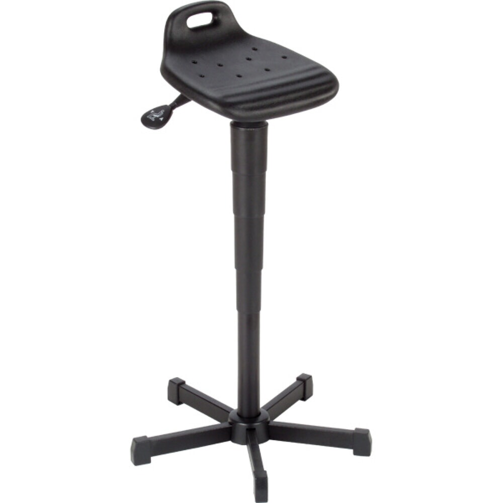 meychair Stehhilfe, dreh- und neigbarer PU-Sitz, Sitzhöhe 610-880 mm, Stahlbasis, Tragegriff