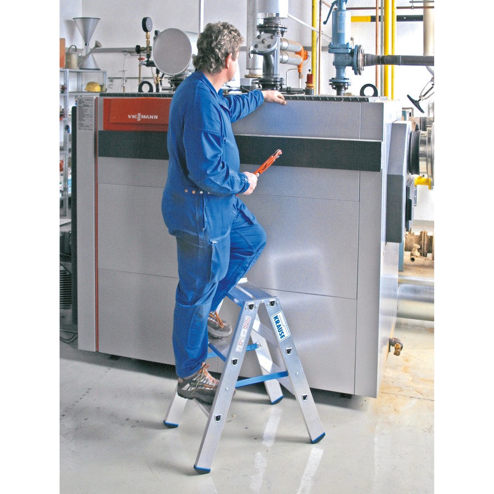 KRAUSE® STABILO Klapptritt aus Aluminium, 2-seitig begehbar, Standhöhe 0,50 m
