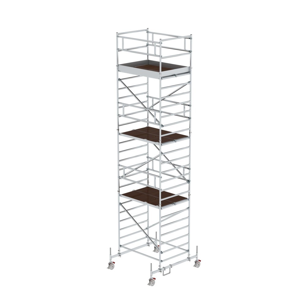 Munk Rollgerüst 1,35 x 1,80 m mit Fahrbalken & Doppel-Plattform Plattformhöhe 6,45 m