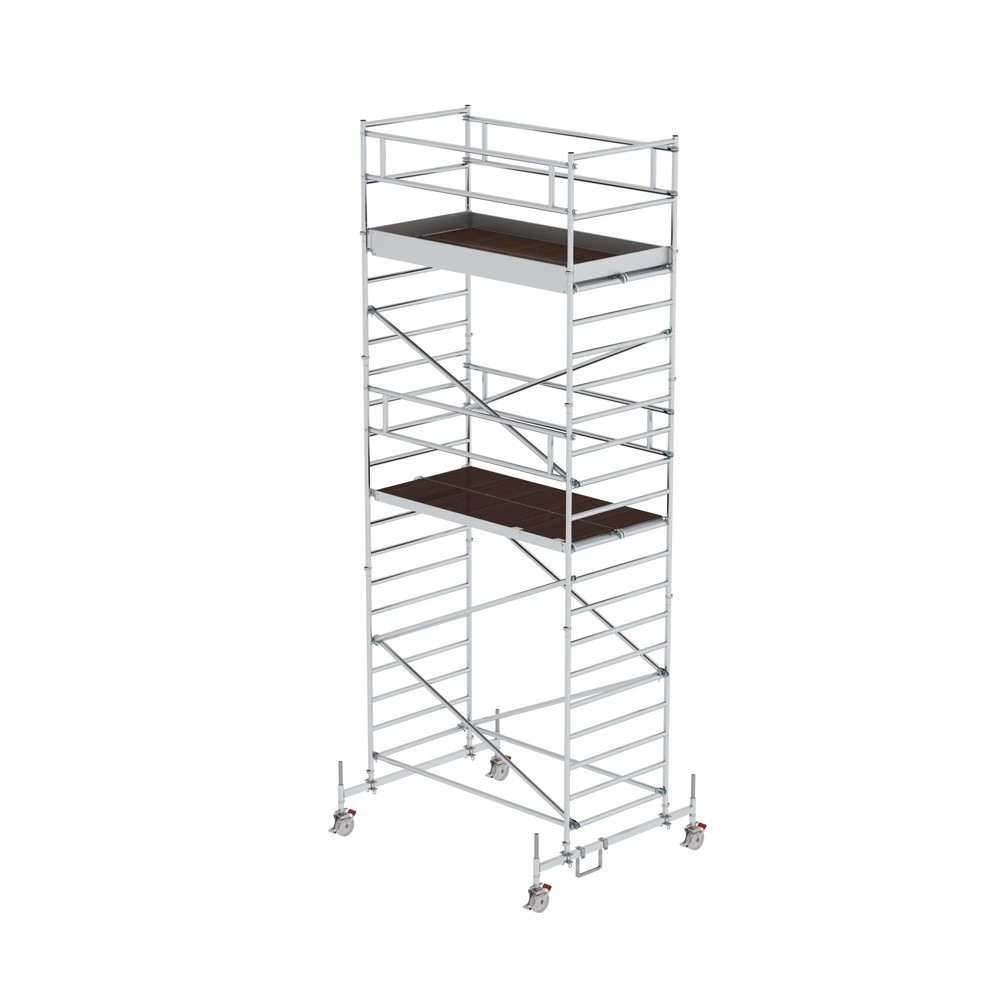 Munk Rollgerüst 1,35 x 2,45 m mit Fahrbalken & Doppel-Plattform Plattformhöhe 5,45 m