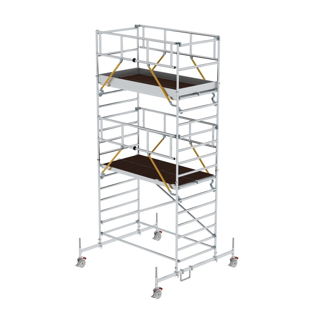 Munk Rollgerüst SG 1,35 x 2,45 m mit Fahrbalken & Doppel-Plattform Plattformhöhe 4,66 m