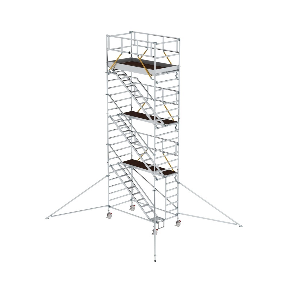 Munk Rollgerüst SG 1,35 x 2,45 m mit Schrägaufstiegen & Ausleger Plattformhöhe 6,43 m