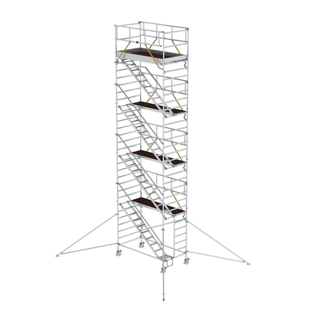 Munk Rollgerüst SG 1,35 x 2,45 m mit Schrägaufstiegen & Ausleger Plattformhöhe 8,39 m