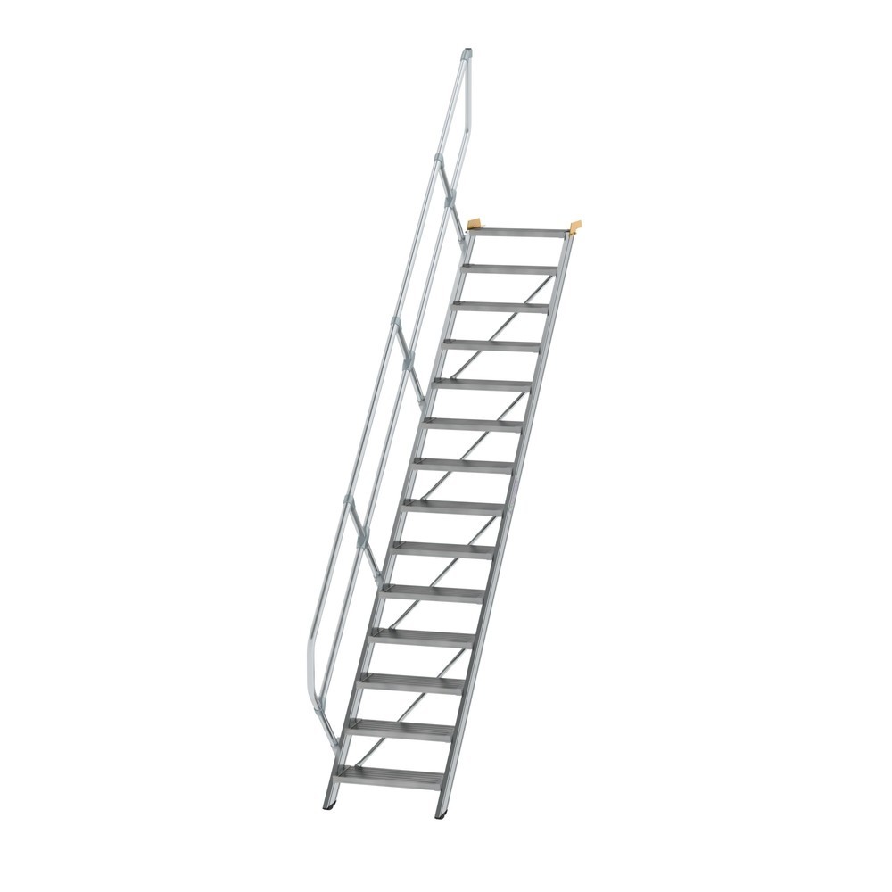 Munk Treppe 45° Stufenbreite 600 mm 14 Stufen Aluminium geriffelt
