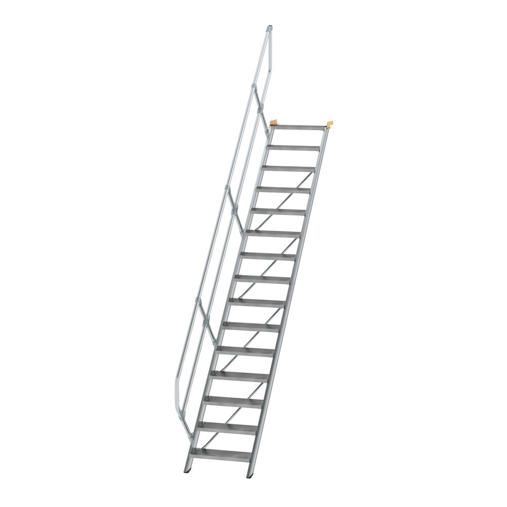Munk Treppe 45° Stufenbreite 600 mm 15 Stufen Aluminium geriffelt