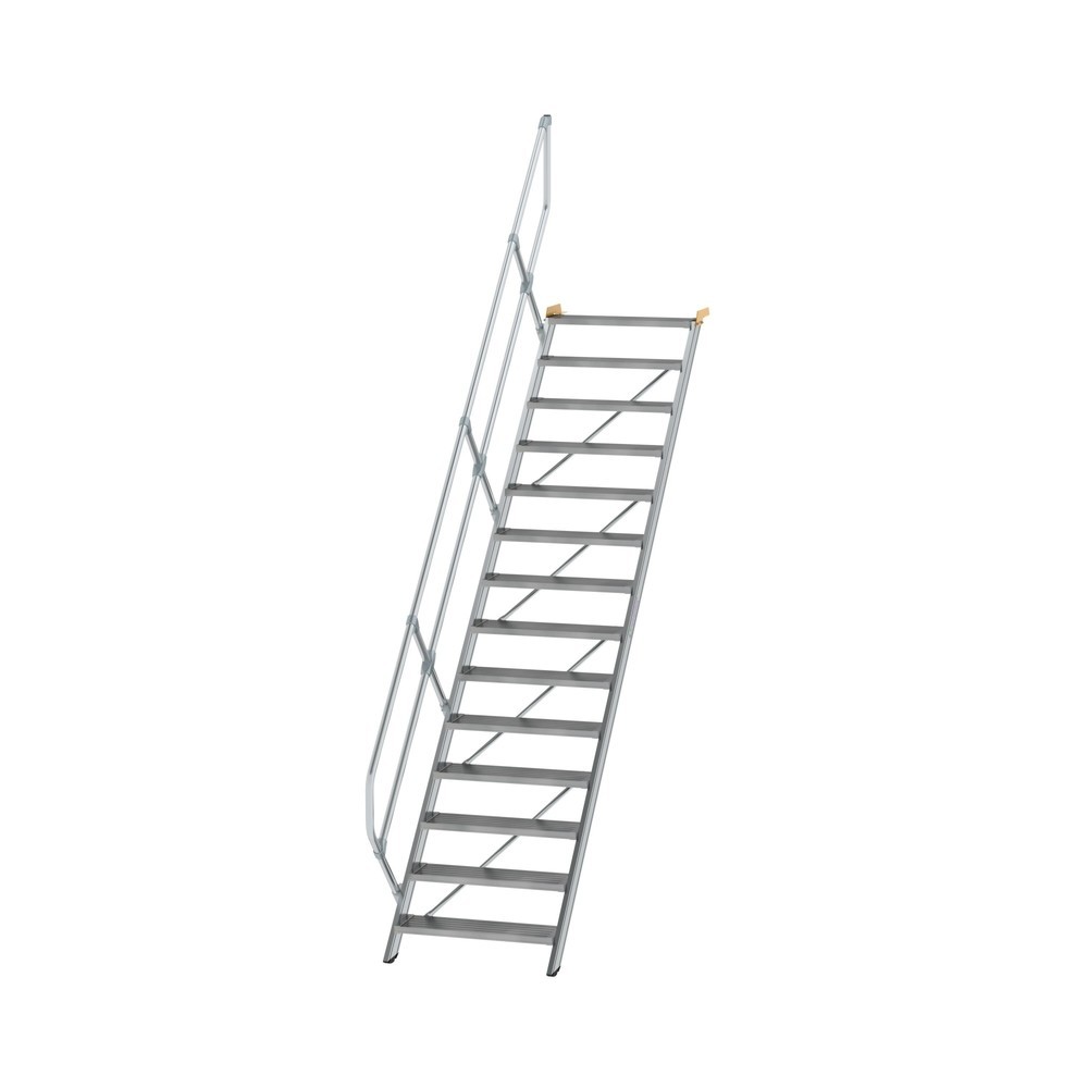 Munk Treppe 45° Stufenbreite 800 mm 14 Stufen Aluminium geriffelt