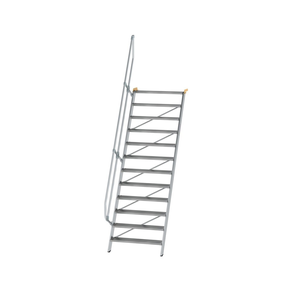 Munk Treppe 60° Stufenbreite 1000 mm 12 Stufen Aluminium geriffelt