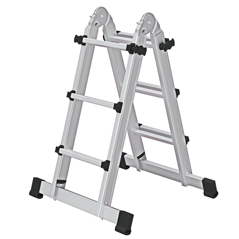 Munk Teleskopleiter 4-teilig mit Traverse 4x3 Sprossen