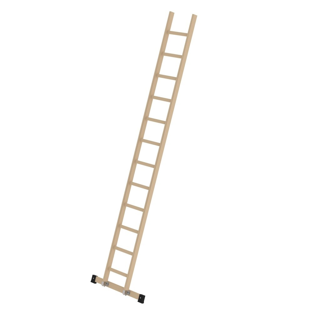 Munk Sprossen-Anlegeleiter Holz mit Traverse 12 Sprossen