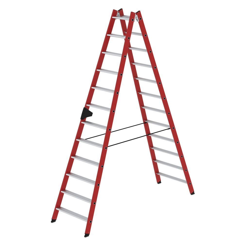 Munk Stufen-Stehleiter beidseitig begehbar GFK / Alu 2x12 Stufen