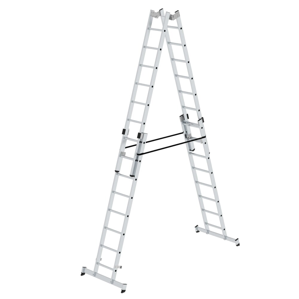 Munk Sprossen-Stehleiter 4-teilig mit nivello®-Traverse 4x8 Sprossen
