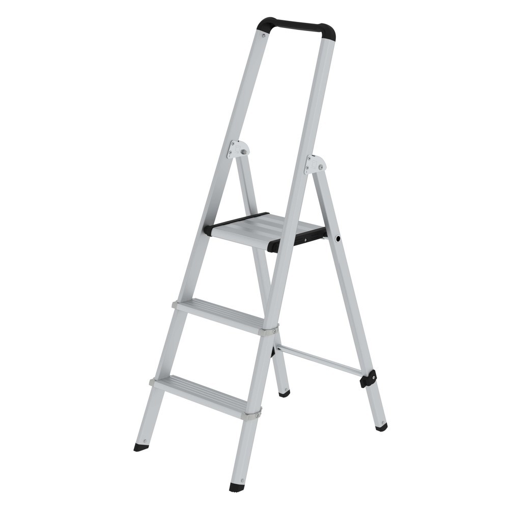Munk ML Stufen-Stehleiter einseitig begehbar Aluminium eloxiert 3 Stufen