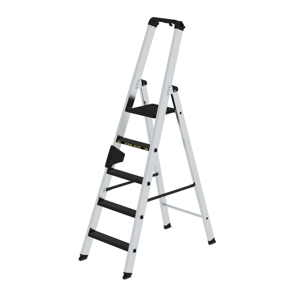 Munk Stufen-Stehleiter 250 kg einseitig begehbar mit clip-step R13 5 Stufen