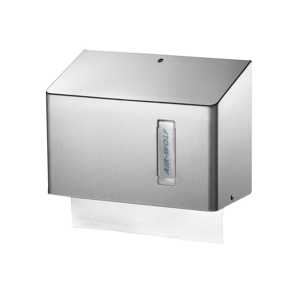 Air-Wolf Papierhandtuchspender für ca. 300 Papierhandtücher Serie Omega Edelstahl gebürstet
