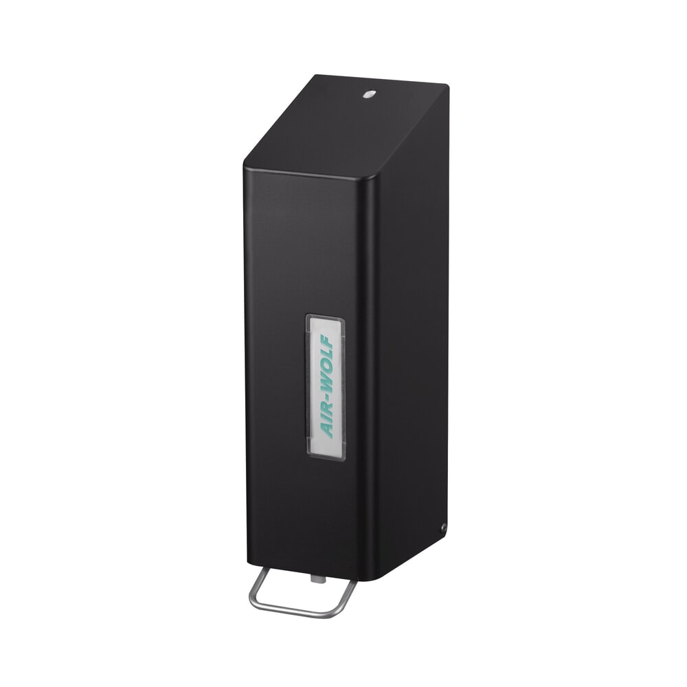 Air-Wolf Seifen- und Desinfektionsmittelspender für 1200 ml Händewaschlotion bzw. Desinfektionsmittel Schwarz gebürstet Serie Omega