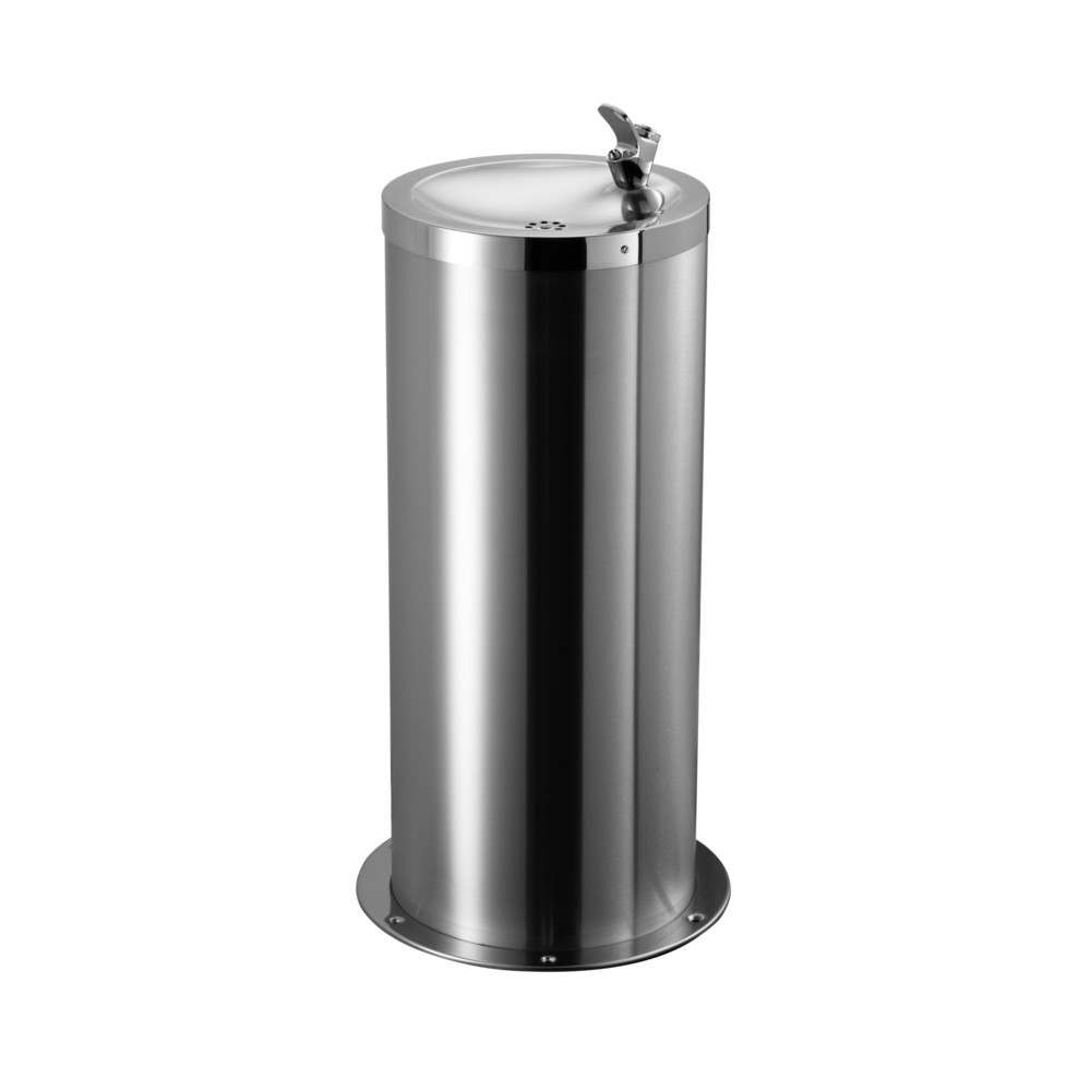 Air-Wolf Trinkbrunnen freistehende Rundsäule aus Edelstahl V2A gebürstet