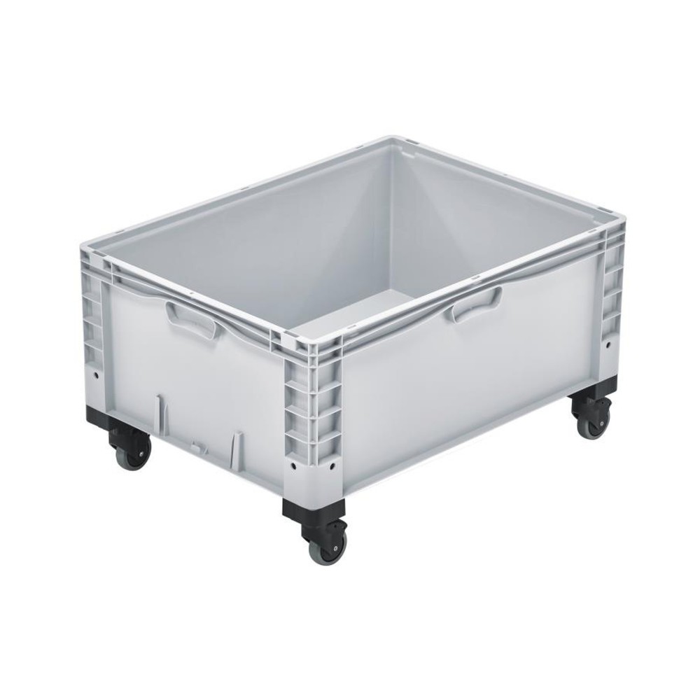 Alpha Eurobox aus PP mit geschlossenen Wänden, HxBxT 460 x 600 x 800 mm, mit Rollen