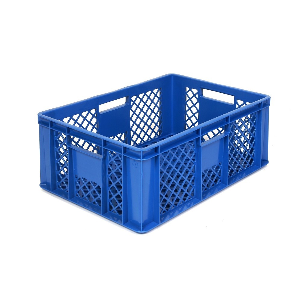 Alpha Eurobox aus PE, Bäckerkiste mit durchbrochenen Wänden, HxBxT 240 x 400 x 600 mm, blau