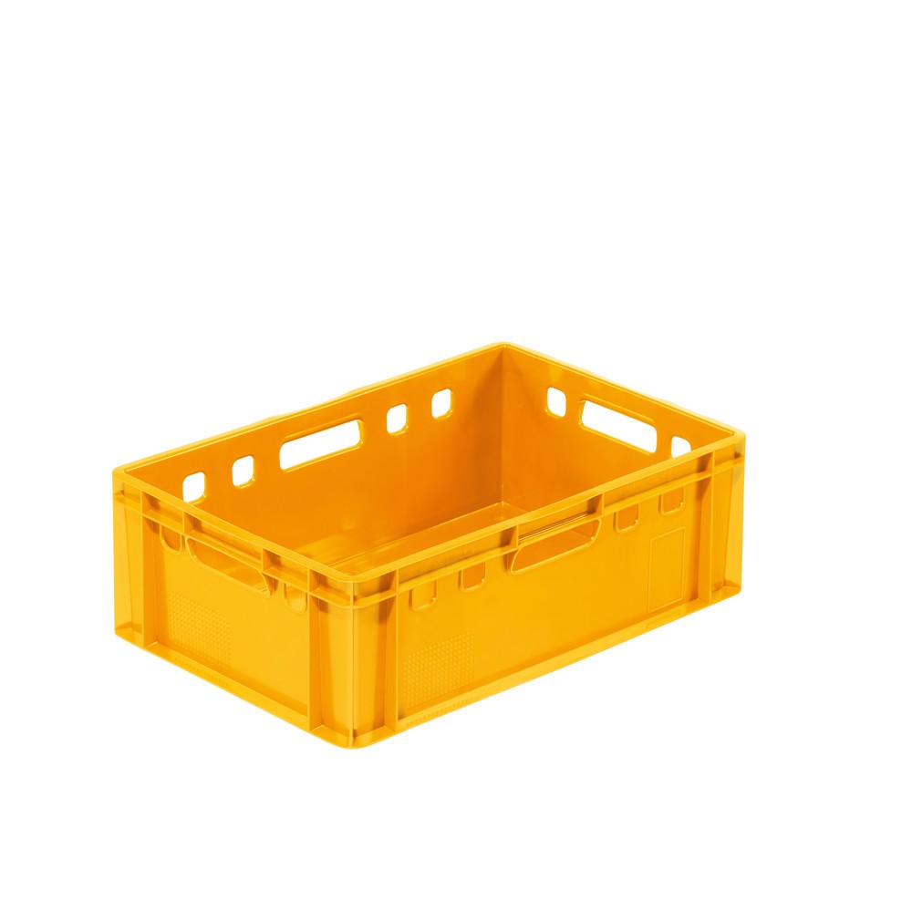 Alpha Eurobox aus PE, E2 Fleischkiste mit geschlossenen Wänden, HxBxT 220 x 400 x 600 mm, gelb