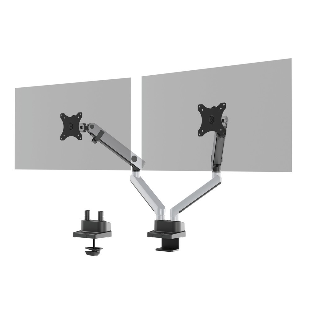 DURABLE Monitor-Halterung SELECT PLUS mit Arm für 2 Monitore, Tischbefestigung