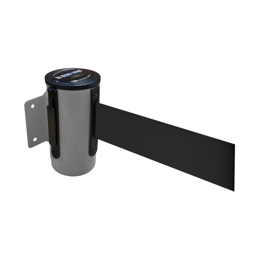 RS-GUIDESYSTEMS® Wandgurt-Kassette aus Metall, pulverbeschichtet, Auszugslänge 2,3 m, grau, schwarz