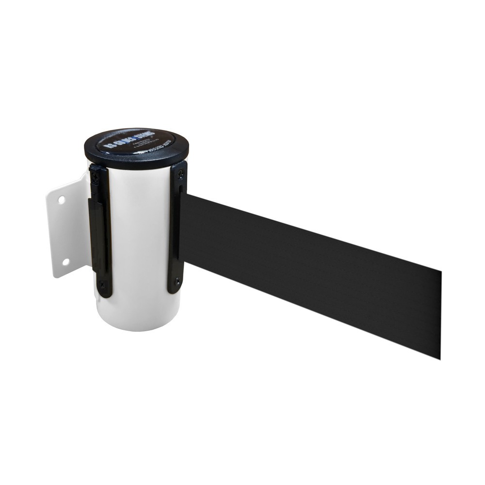 RS-GUIDESYSTEMS® Wandgurt-Kassette aus Metall, pulverbeschichtet, Auszugslänge 4 m, weiss, schwarz