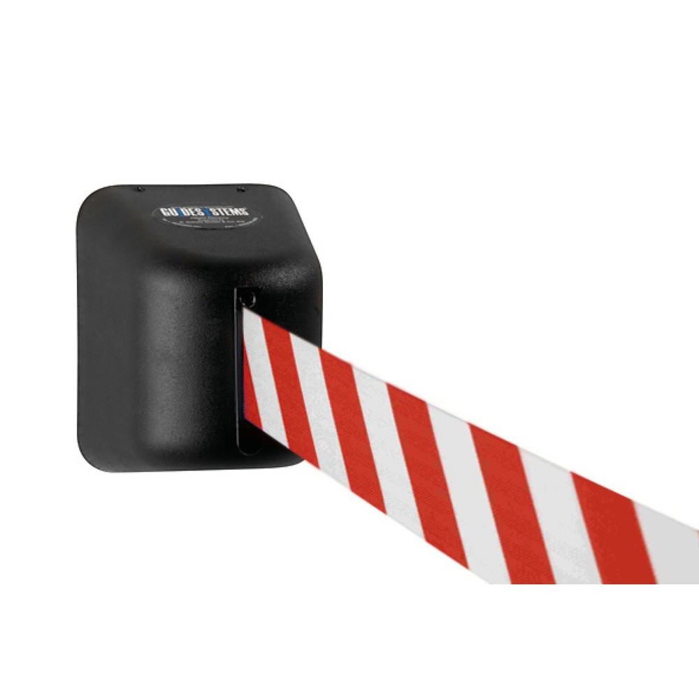 RS-GUIDESYSTEMS® Wandgurt, Auszugslänge 8 m, rot / weiss diagonal gestreift